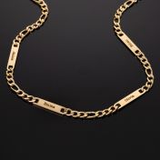 Figaro Chain Men Name Necklace - 18K Gold Plated