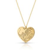 Ties of Heart Engraved Map Necklace [18K Gold Vermeil]