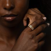 Starlight Name Diamond Ring Stack [14 Karat Gold]