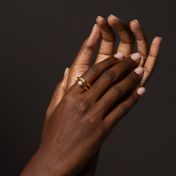 Eternal Glow Engraved Diamond Ring [18K Gold Vermeil]