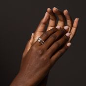 Eternal Glow Engraved Diamond Ring [Sterling Silver]