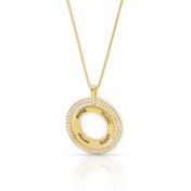 Eternal Circle Crystal Name Necklace [18K Gold Plated]