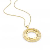 Eternal Circle Crystal Name Necklace [18K Gold Plated]