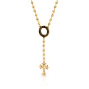 Eternity Circle Cross Necklace with Names - Dark Circle [18K Gold Plated]