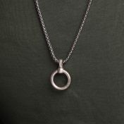 Eternity Circle Engraved Necklace for Men - Sterling Silver