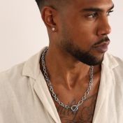 Eternity Circle Figaro Chain Necklace