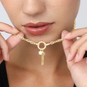Eternity Circle Link Chain Necklace [18K Gold Vermeil] - with Name Charms