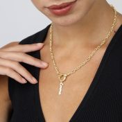 Eternity Circle Link Chain Necklace [18K Gold Vermeil] - with Name Charms