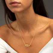 Evil Eye Engraved Map Necklace [18K Gold Vermeil]