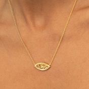 Evil Eye Map Necklace [14 Karat Gold]