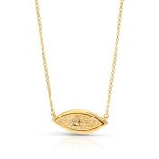 Evil Eye Engraved Map Necklace [18K Gold Vermeil]