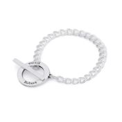 Family Anchor Curb Chain Name Bracelet [Sterling Silver]