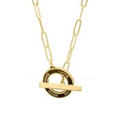 Family Anchor Link Chain Name Necklace - Dark Circle [18K Gold Vermeil]