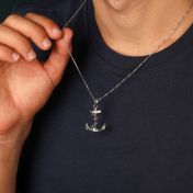 Family Anchor Necklace - Sterling Silver 