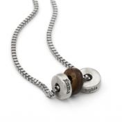 Family Charms Men Name Necklace - Sterling Silver