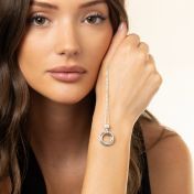 Family Circle Engraved Necklace with Diamond [Sterling Silver]