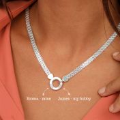  Familienkreis Milanaise Kette mit Gravur [Sterlingsilber]