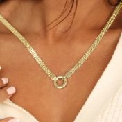 Family Circle Milanese Chain Name Necklace [18K Gold Plated]