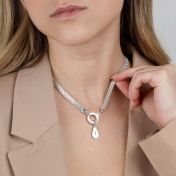 Emma Circle Milanese Chain Necklace [Sterling Silver] - with Name Charms