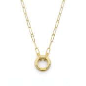 Family Circle Link Chain Name Necklace [18K Gold Plated]