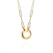 Familie Cirkel Schakel Ketting met Naam [18K Goud Verguld]