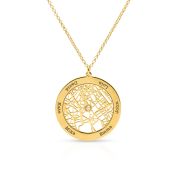 Big Family Circle Map Necklace with Names [18K Gold Vermeil]