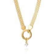 Helena Circle Milanese Chain Name Necklace with 0.3ct Diamond [18K Gold Vermeil]