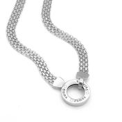 Family Circle Milanese Chain Name Necklace with Diamonds [Sterling Silver]