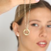Family Circle Link Chain Name Necklace [18K Gold Plated]