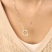 Family Circle Link Chain Name Necklace [18K Gold Plated]