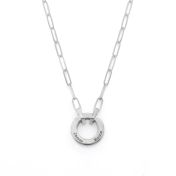 Family Circle Link Chain Name Necklace [Sterling Silver]