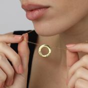 Family Circle Delicate Chain Name Necklace [14 Karat Gold]