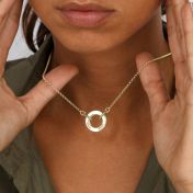 Family Circle Name Necklace - Rolo Chain [18K Gold Plated]
