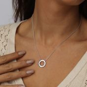 Family Circle Delicate Chain Name Necklace [Sterling Silver]