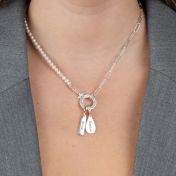 Emma Paperclip & Pearl Necklace [Sterling Silver]