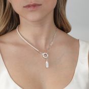 Emma Paperclip & Pearl Necklace [Sterling Silver]