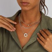 Family Circle Rolo Chain Name Necklace [Sterling Silver]
