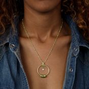 Family Circle Name Necklace with a Diamond [18K Gold Vermeil]