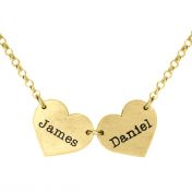 Family Hearts Name Necklace [18K Gold Plated]