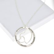 Name Necklace with Hearts [Sterling Silver]