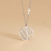 Tied Together Map Necklace with Sideways Cross [Sterling Silver]