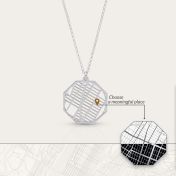 Tied Together Map Necklace [14 Karat White Gold]