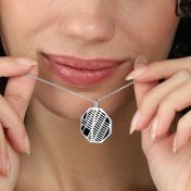 Family Paths Silhouette Map Necklace [14 Karat White Gold]