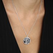 Family Paths Silhouette Map Necklace [14 Karat White Gold]