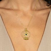 Familienbaum Namenskette mit Nano Bibel [750er Gold Vermeil]