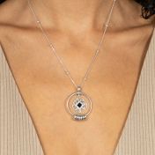 Familienbaum Namenskette mit Nano Bibel [Sterlingsilber]