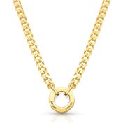 Father’s Circle Cuban Chain Name Necklace - 18K Gold Vermeil