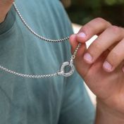 Box Chain Message Necklace For Men - Sterling Silver