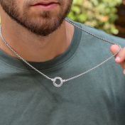 Box Chain Message Necklace For Men - Sterling Silver