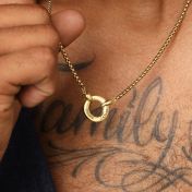 Circle Box Chain Name Necklace - 18K Gold Plated